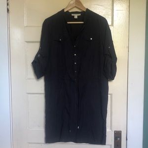Forever 21 button-down tie-front long sleeve dress